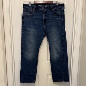 American Eagle Outfitters Men's Dark Blue Relaxed Jeans